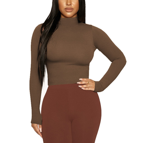 Half High Neck Long Sleeve Bottom Top GZJF-2591