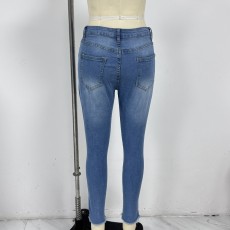 High Waist Holes Jeans XCFF-3110