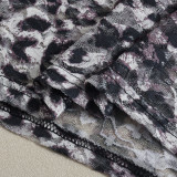 Lace Leopard Print Mini Dress GFRT-041653DBG