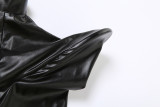 PU Leather Hollow Out Crop Tops GZJQ-K23C38415