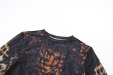 Leopard Print Long Sleeve High Waisted Pants Set GZJQ-K24S56202
