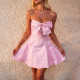 Print Bow Off Shoulder Tube Tops Dress FL-YL24584MHO