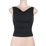 Backless Sleeveless Solid Tank Tops FL-XY24645DGO