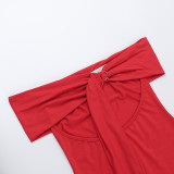 One Shoulder Solid Color Maxi Dress FL-JY24670PFO