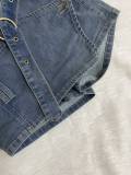 Vintage Irregular Washed Denim Half Culottes LSD-2371