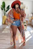 Chiffon Cardigan Long Jacket Poncho OLYF-6172