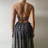 Slim Backless Lace Up Tank Top GYME-K24B46321