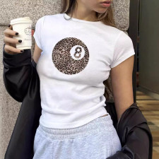 Leopard Billiards 8 Print T Shirt GYIQ-ZW113769B