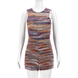 Color Block Hollow Out Skinny Romper GNZD-51430JBD