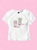 Short Sleeve Print Short T Shirt GYIQ-ZW111354B