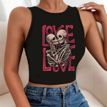 Cartoon Print Vintage Slim Tank Top GYIQ-ZB114443A
