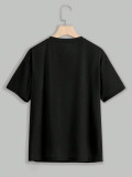 Print Letter Loose Short Sleeve T Shirt HMYI-16631