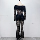 Lace Long Sleeve See Through Jumpsuit GPBY-17173