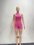 Sexy Zipper Sleeveless Romper NYF-8188