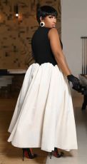 Sleeveless Patchwork Irregular Maxi Dress XHXF-443