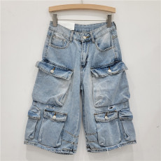 Vintage Washed Multi-Pocket Denim Shorts GZYN-3835