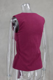 Sleeveless Tie Up Solid Tops GLYK-LX046
