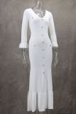 Long Sleeve Knits Slim Maxi Dress GLYK-LX059