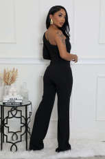 Single Shoulder Long Sleeve Jumpsuit OSM-4473