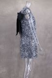 Sequin Lace-Up Bow Mini Dress GLYK-LX0120