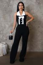 Patchwork Long Sleeve Sport Jumpsuit OSM-4469