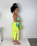 Kids Girl Tie Dye Print Knits Sling Dress GYAY-8114