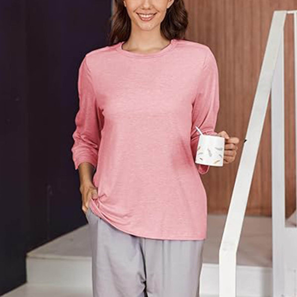 Solid Color Long Sleeve Loose Tops GYZY-6668