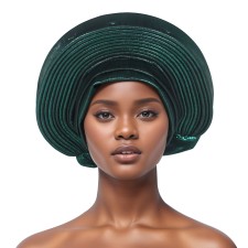 Solid Color Bright Silk Stacked Wrap Hat PJDM-A206