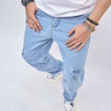 Men's Casual Solid Color Loose Jeans GWBM-4021