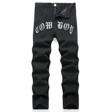 Men's Letter Print Loose Casual Jeans GWBM-3140