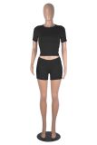 Solid Color Short Sleeve Tops Shorts Suit GXYF-0463