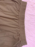 Solid Color Short Sleeve Loose Two Piece Pants Set SFY-658