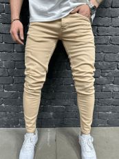 Men's Casual Solid Color Slim Jeans GBBF-662623
