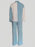 Fashion Patchwork Loose Two Piece Pants Set BS-1400