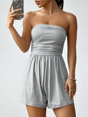 Solid Color Wrap Chest Romper BS-1404