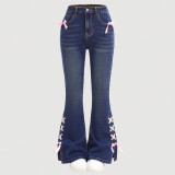 Bow Tie Loose Flare Jeans GDAM-218589