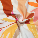 Printed Single Breasted Lantern Long Sleeve Shirt GOSD-10110