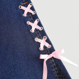 Bow Tie Loose Flare Jeans GDAM-218589