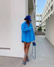 Solid Color Long Sleeve Loose Shirt Dress OLYF-6176