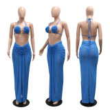 Sexy Backless Tie Halterneck Bikini 3 Piece Set CYA-901272