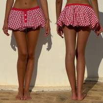Fashion Plaid Bubble Skirts SFY-656