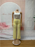 Sport Vest Drawstring Wide Leg Pants Suit SFY-693