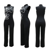 Solid Color Print Sleeveless Loose Jumpsuit CYA-901747