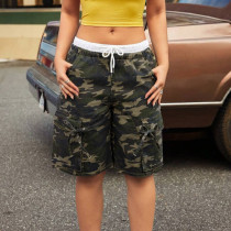 Camouflage Print Drawstring Shorts GNZD-51613PBD