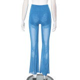 See Through Mesh Casual Pants GDSF-D25PT098