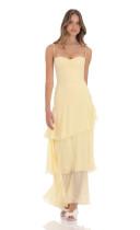 Solid Color Pleated Sling Maxi Dress GLJS-B8298GLJS-B8298