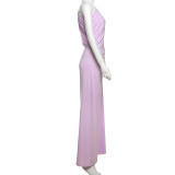 Irregular Single Shoulder Sleeveless Maxi Dress DLSF-K25D63464