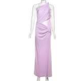 Irregular Single Shoulder Sleeveless Maxi Dress DLSF-K25D63464