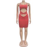 Sexy Hot Drill Hollow Out Sing Mini Dress BY-7209