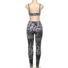 Pre Order: About 7 work days shipping Leopard Print Sling Two Piece Pants Set YUEM-300323